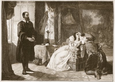 John Knox reproving Mary, Queen of Scots, illustration from 